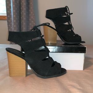 Qupid Lace-Up Heel